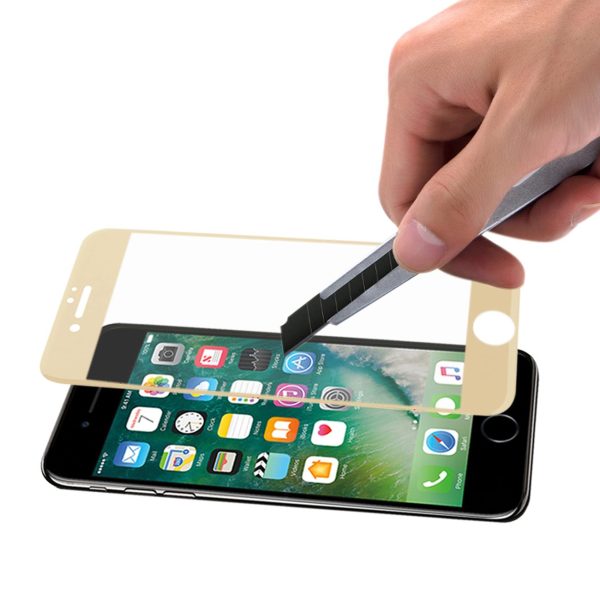 Reiko iPhone 7 Plus 3D Curved Full Coverage Tempered Glass Screen Protector in Gold | MaxStrata Hot on Sale - Image 2