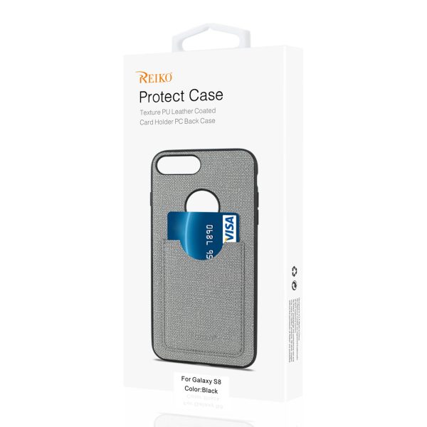 Reiko Samsung Galaxy S8  SM Anti-Slip Texture Protector Cover with Card Slot in Black | MaxStrata on Sale - Image 4