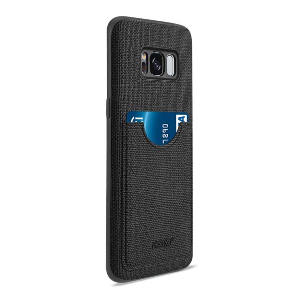 Reiko Samsung Galaxy S8  SM Anti-Slip Texture Protector Cover with Card Slot in Black | MaxStrata on Sale - Image 2