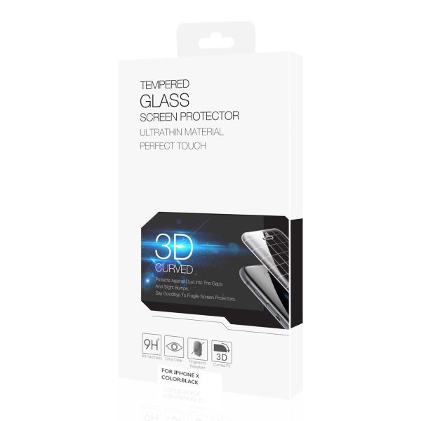 Reiko Apple iPhone X XS 3D Curved Tempered Glass Screen Protector in Black | MaxStrata For Cheap - Image 4