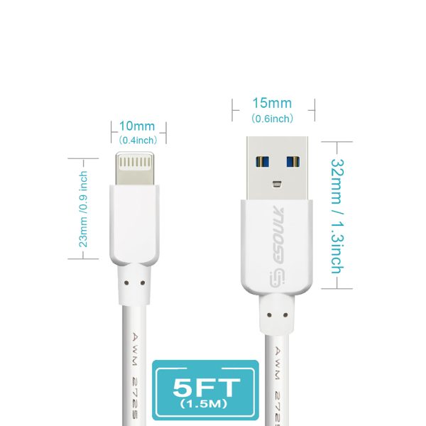 Reiko 5Ft Round Cable for for 8 Pin 1.5A in White | MaxStrata Online Hot Sale - Image 2