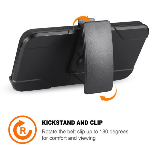 Reiko iPhone 7 8 SE2 3-in-1 Hybrid Heavy Duty Holster Combo Case in Black | MaxStrata Cheap - Image 2