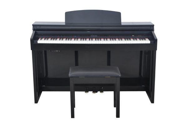 Artesia DP-150e Plus Digital Upright Piano Bundle | 88 Keys, Bluetooth & USB Connectivity, High Gloss Ebony | MaxStrata® Sale