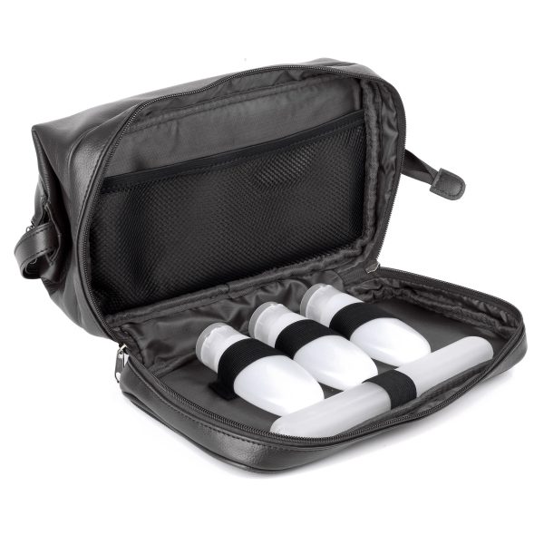 Dopp Jumbo Framed Travel Kit with Bonus Items | Toiletry Bag with 3 TSA Compliant Refillable Bottles & Toothbrush Holder | MaxStrata® For Discount - Image 3